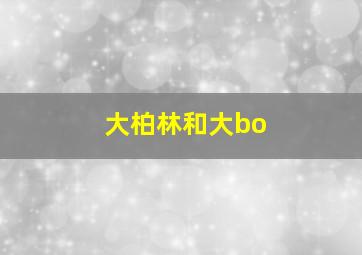 大柏林和大bo