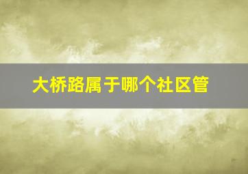 大桥路属于哪个社区管