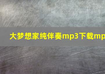 大梦想家纯伴奏mp3下载mp3