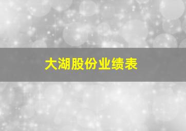 大湖股份业绩表