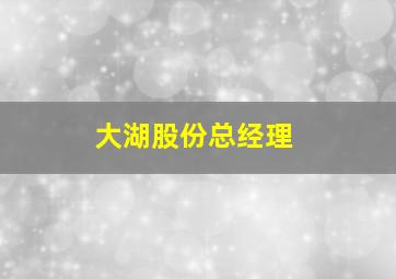 大湖股份总经理