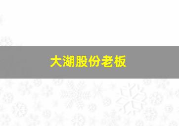 大湖股份老板