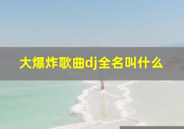 大爆炸歌曲dj全名叫什么