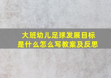 大班幼儿足球发展目标是什么怎么写教案及反思