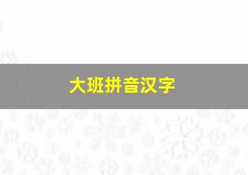 大班拼音汉字