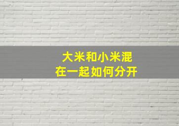 大米和小米混在一起如何分开