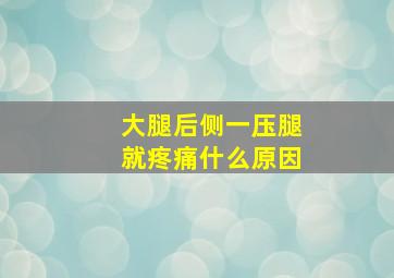 大腿后侧一压腿就疼痛什么原因