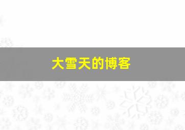 大雪天的博客