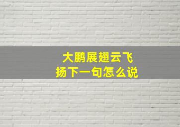 大鹏展翅云飞扬下一句怎么说