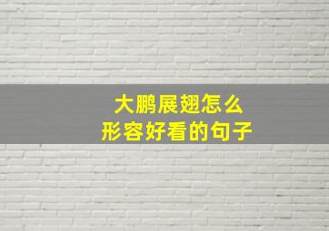 大鹏展翅怎么形容好看的句子