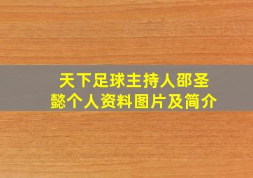 天下足球主持人邵圣懿个人资料图片及简介