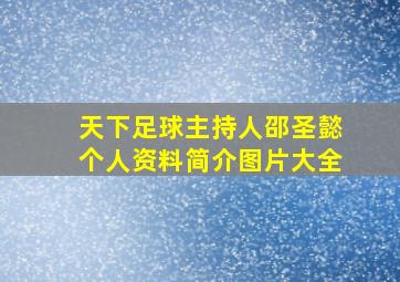 天下足球主持人邵圣懿个人资料简介图片大全