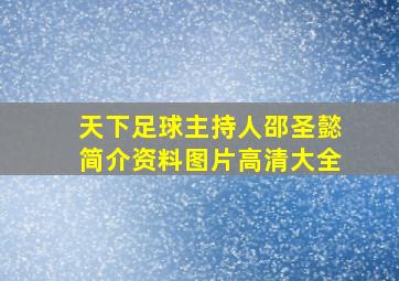 天下足球主持人邵圣懿简介资料图片高清大全