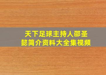 天下足球主持人邵圣懿简介资料大全集视频