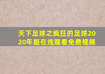 天下足球之疯狂的足球2020年版在线观看免费视频