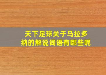 天下足球关于马拉多纳的解说词语有哪些呢