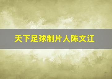 天下足球制片人陈文江