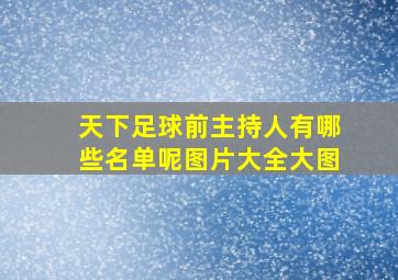 天下足球前主持人有哪些名单呢图片大全大图