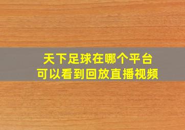 天下足球在哪个平台可以看到回放直播视频