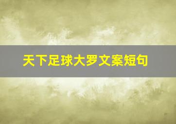 天下足球大罗文案短句