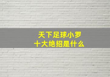 天下足球小罗十大绝招是什么