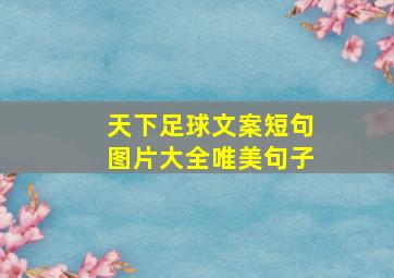 天下足球文案短句图片大全唯美句子