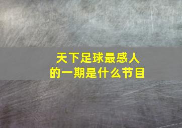 天下足球最感人的一期是什么节目