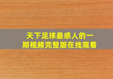 天下足球最感人的一期视频完整版在线观看