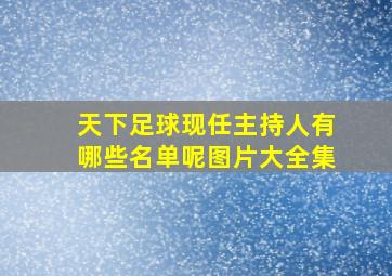 天下足球现任主持人有哪些名单呢图片大全集