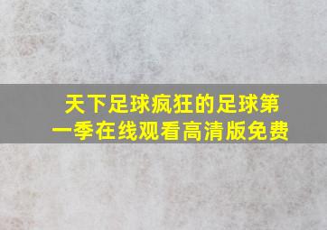 天下足球疯狂的足球第一季在线观看高清版免费