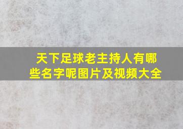 天下足球老主持人有哪些名字呢图片及视频大全