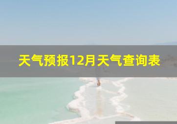 天气预报12月天气查询表