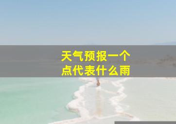 天气预报一个点代表什么雨