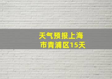 天气预报上海市青浦区15天