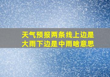 天气预报两条线上边是大雨下边是中雨啥意思