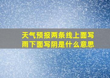 天气预报两条线上面写雨下面写阴是什么意思