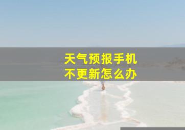 天气预报手机不更新怎么办