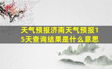 天气预报济南天气预报15天查询结果是什么意思