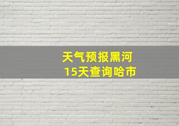 天气预报黑河15天查询哈市