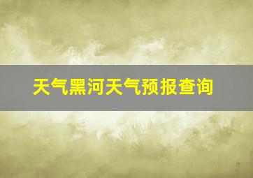 天气黑河天气预报查询