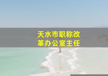 天水市职称改革办公室主任