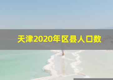 天津2020年区县人口数