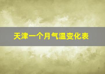 天津一个月气温变化表