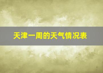 天津一周的天气情况表