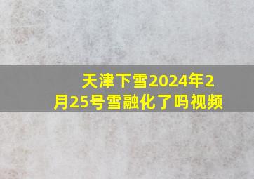 天津下雪2024年2月25号雪融化了吗视频