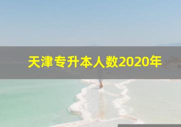 天津专升本人数2020年