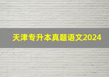 天津专升本真题语文2024