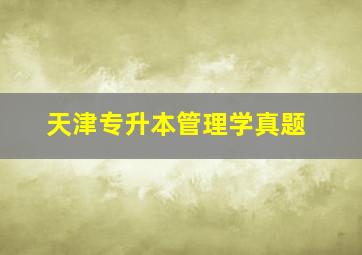 天津专升本管理学真题