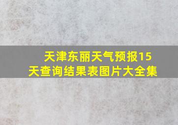 天津东丽天气预报15天查询结果表图片大全集