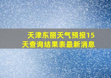 天津东丽天气预报15天查询结果表最新消息